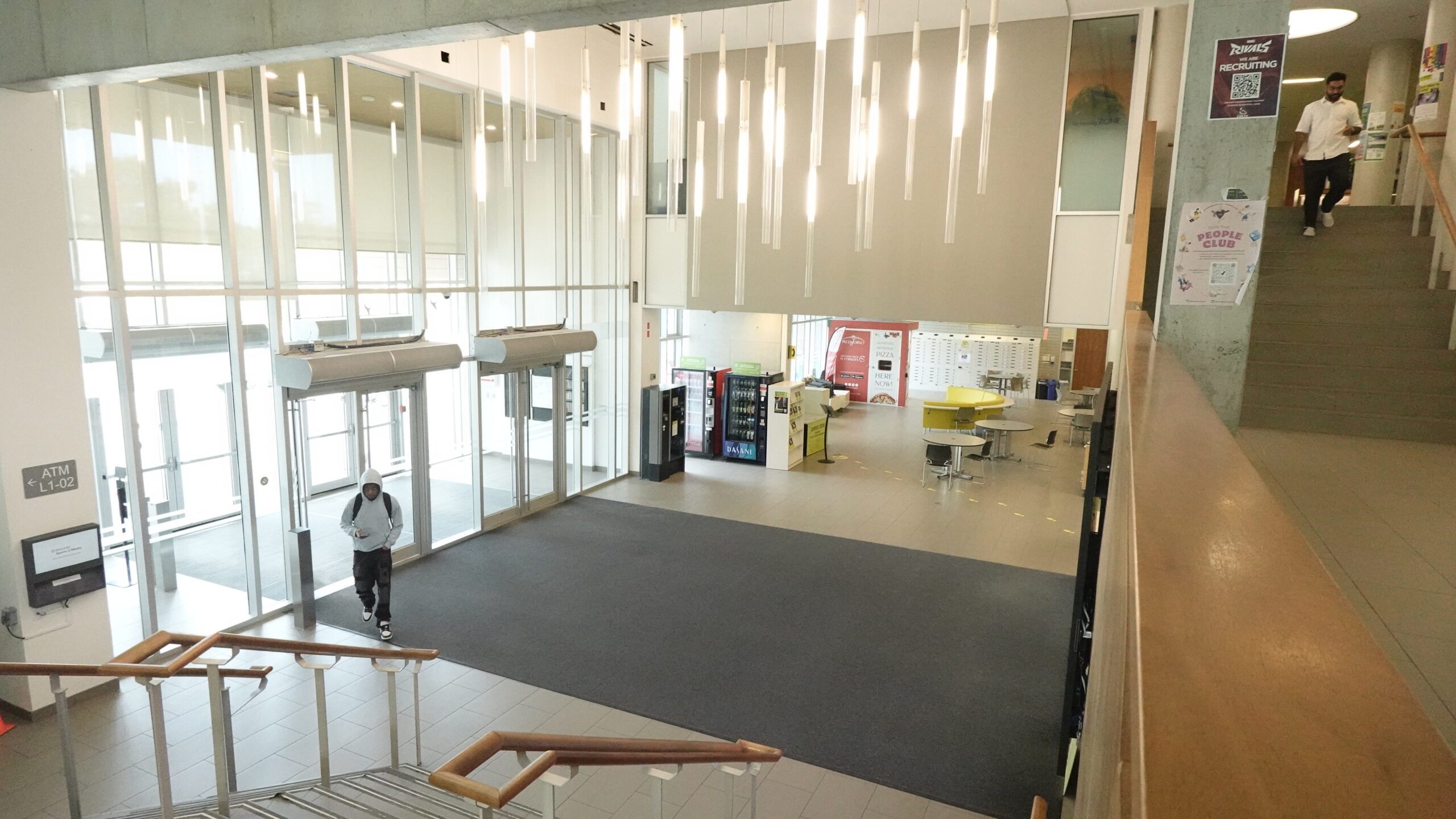 Main student amenities concourse and campus service hub at Centennial College